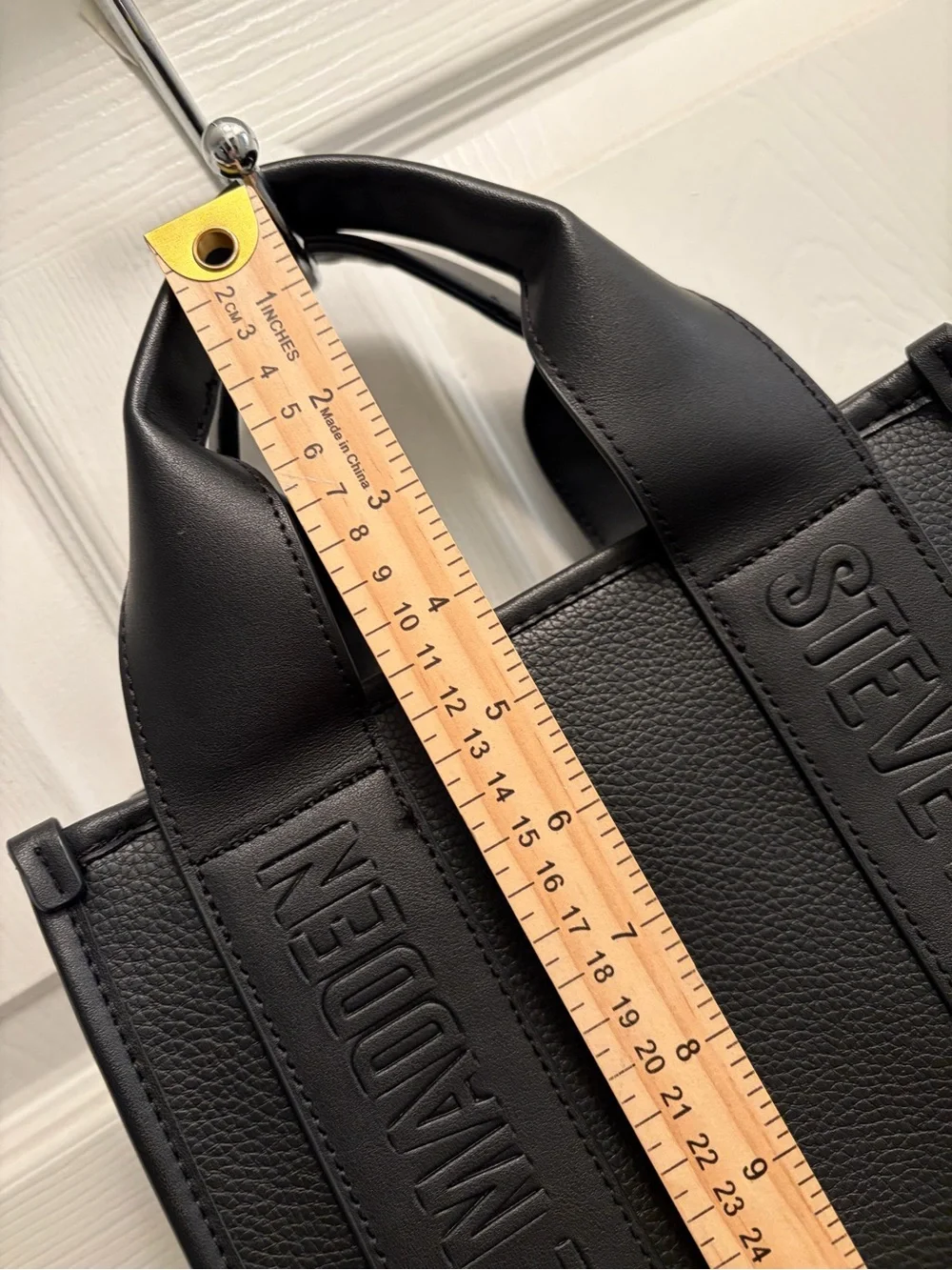 Steve Madden Black Logo Tote Crossbody Bag w/ Card Holder